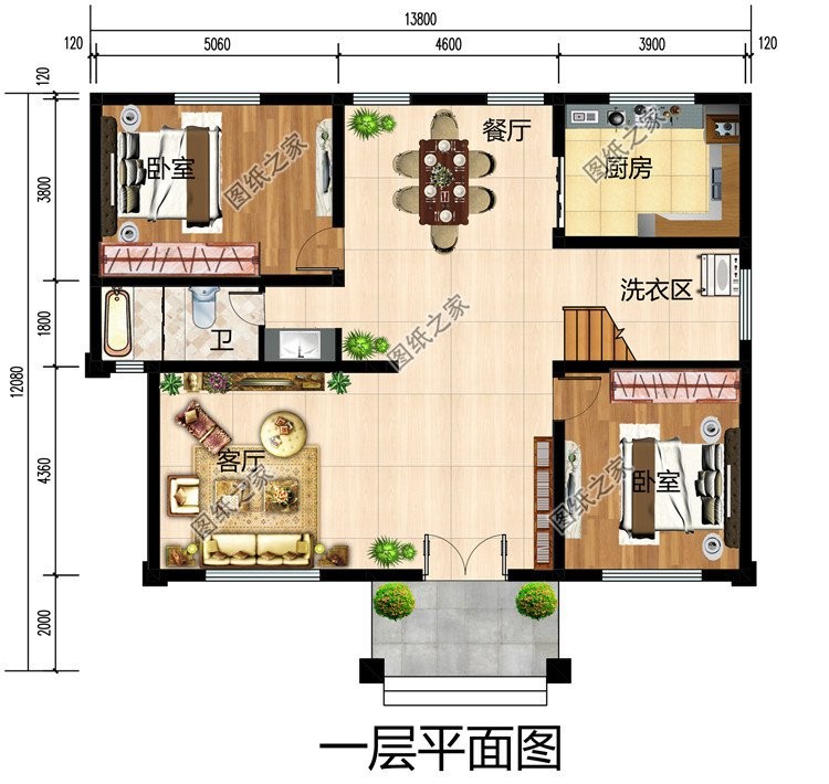 5款同色系农村别墅设计，配色组合简单好看，经典户型超级温馨