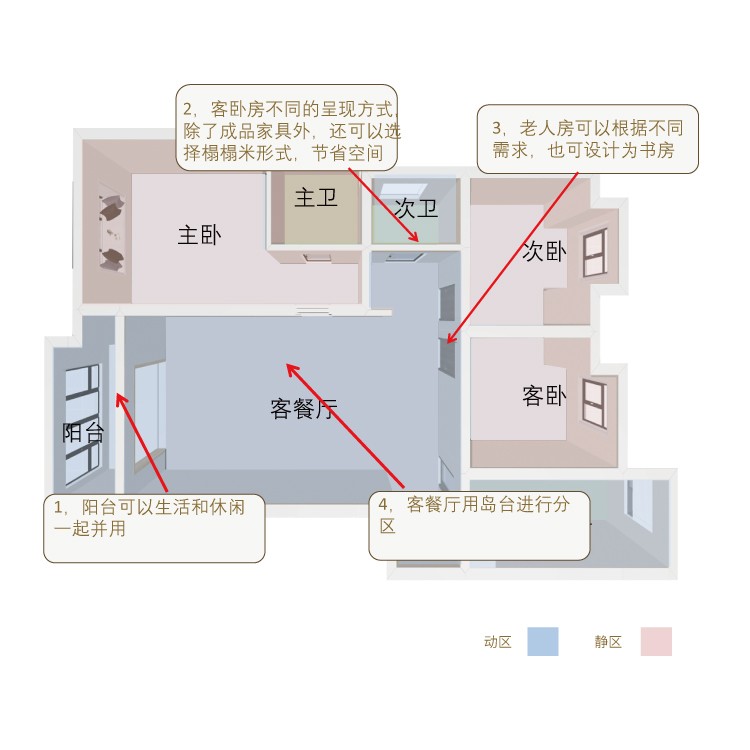 積木家出品：天地源大都會130㎡戶型方案