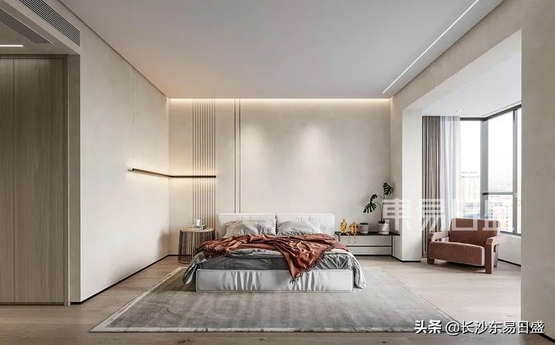 136㎡现代简约风，书房和客厅融为一体，增大整体视觉面积