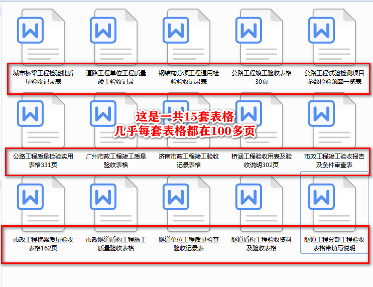 15篇路桥隧市政通用版竣工验收表，审查表（内容模板已写好）