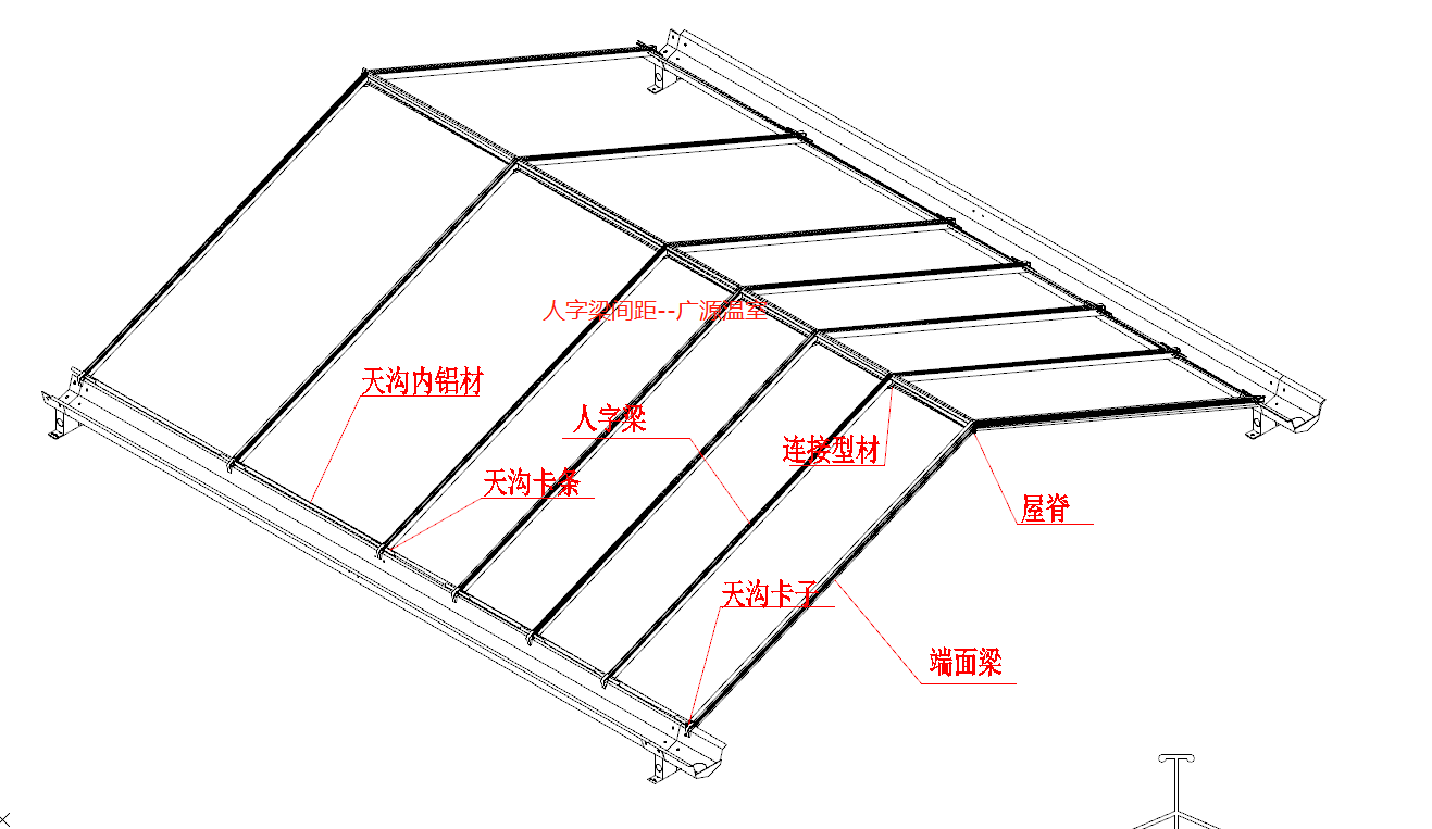全玻璃温室大棚顶部铝型材和四周铝型材安装以及造价