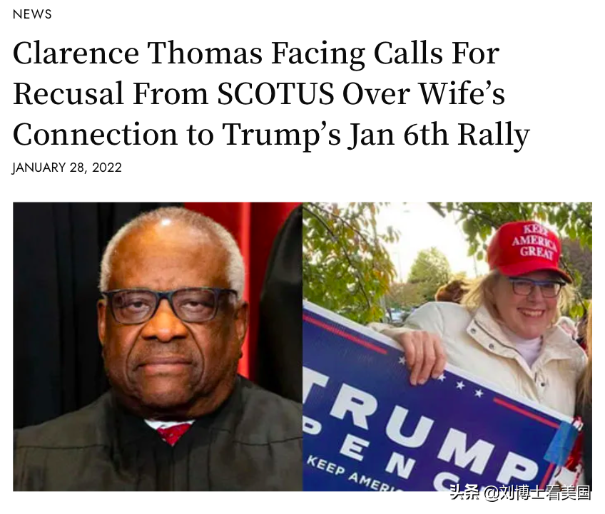 被妻子害惨了？推特上刮起要大法官托马斯辞职风暴！请愿书也来了