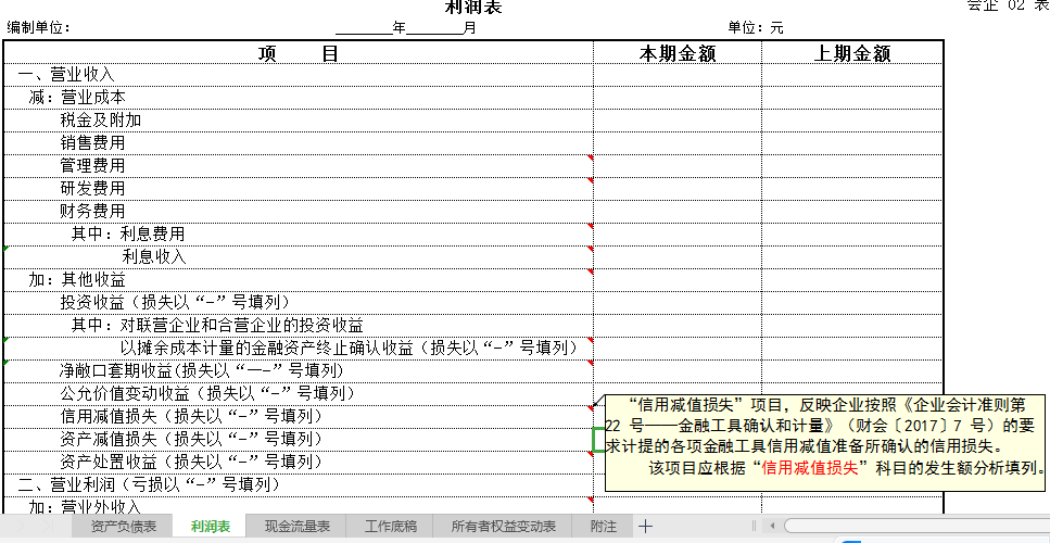 2022执行新准则，企业财务报表格式及填写说明附可视化模板，套用