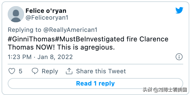 被妻子害惨了？推特上刮起要大法官托马斯辞职风暴！请愿书也来了