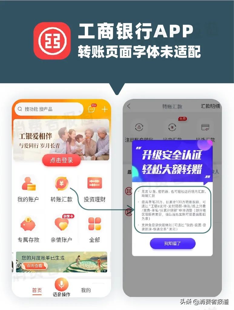 6款国有银行APP“长辈版”测评：工行、中行、建行二级页面待优化