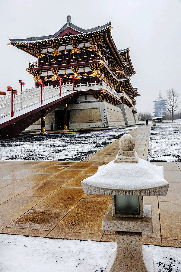 雪游九洲池