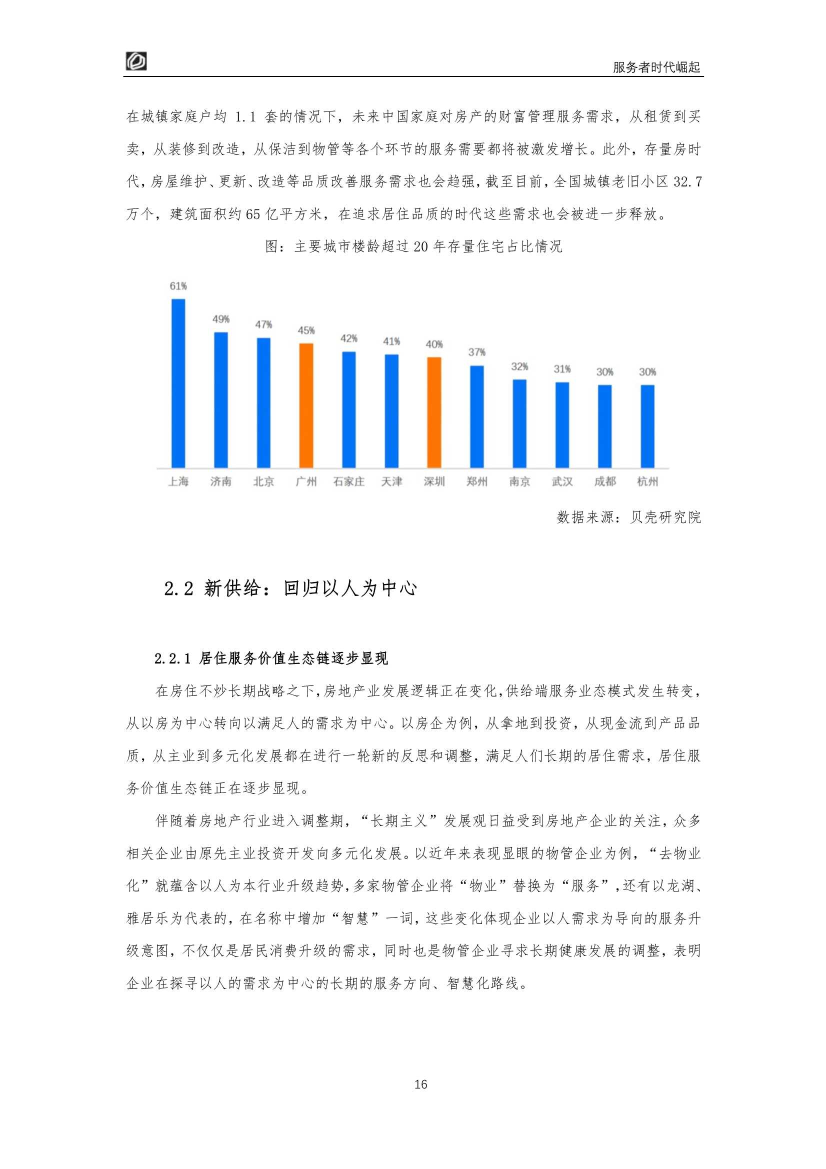 服务者时代崛起：居住服务发展研究白皮书2022（贝壳研究院）
