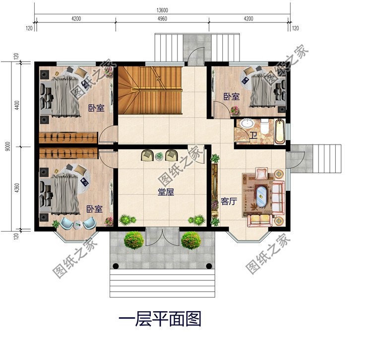 带堂屋的農村别墅设计，实用且重要，農村家家户户都需要