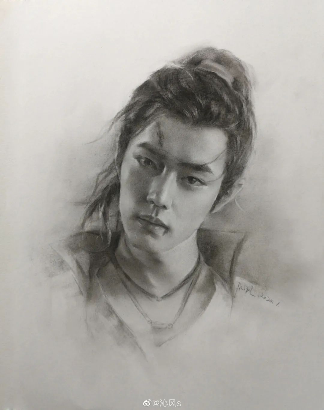 画皮画骨难画魂，她用木炭把明星画活了，王一博鞠婧祎眼神看醉了