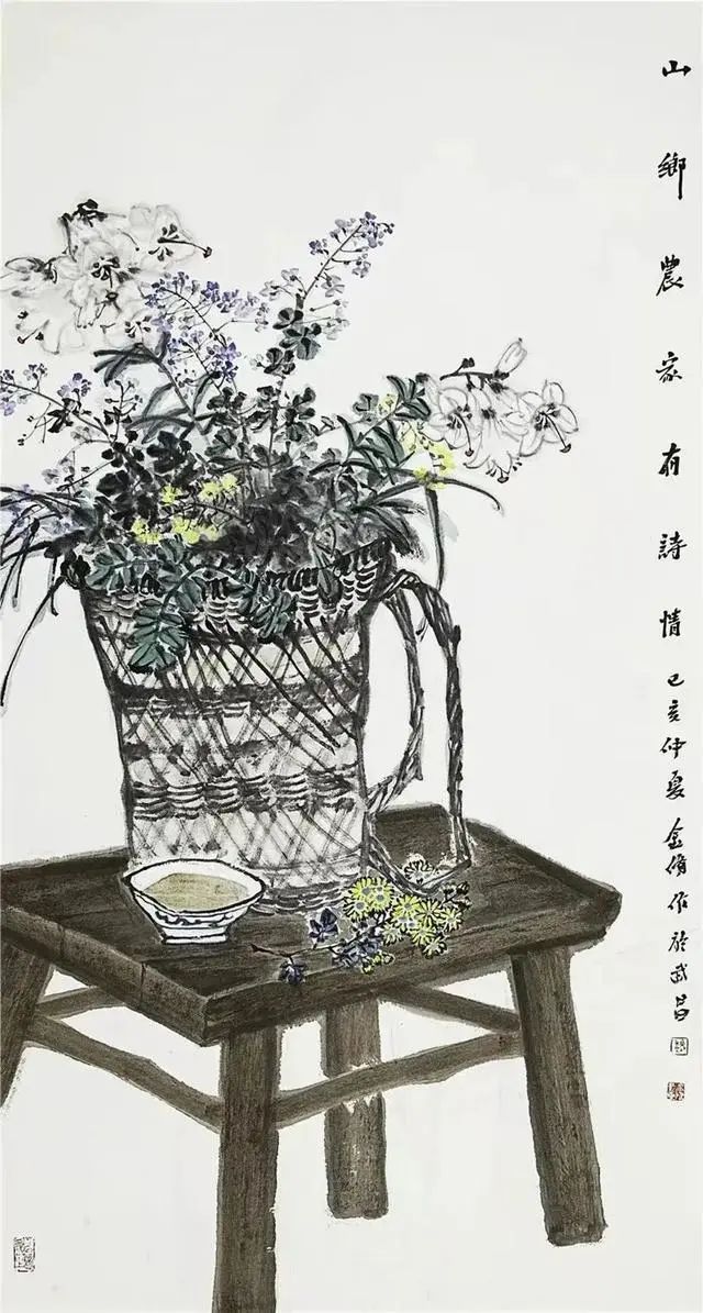 意境清远，笔墨雅洁的花鸟画