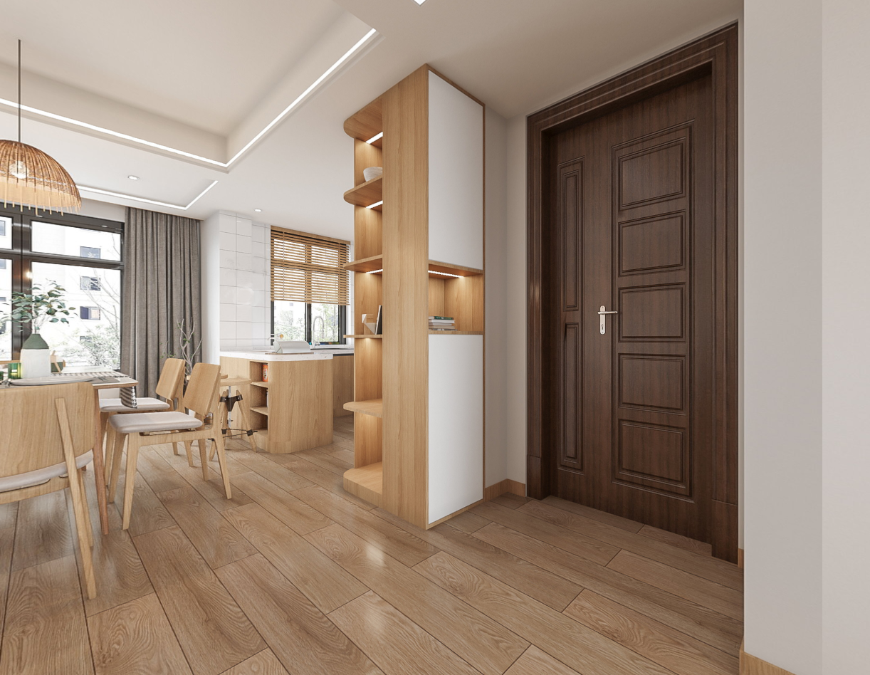 诸暨·西湖公馆134㎡日式原木风，去客厅化装修，打破传统观念