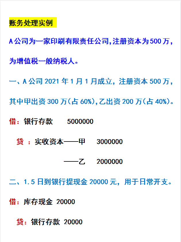老会计为了带徒弟，熬夜两周编写出这份账务流程实例！堪称经典