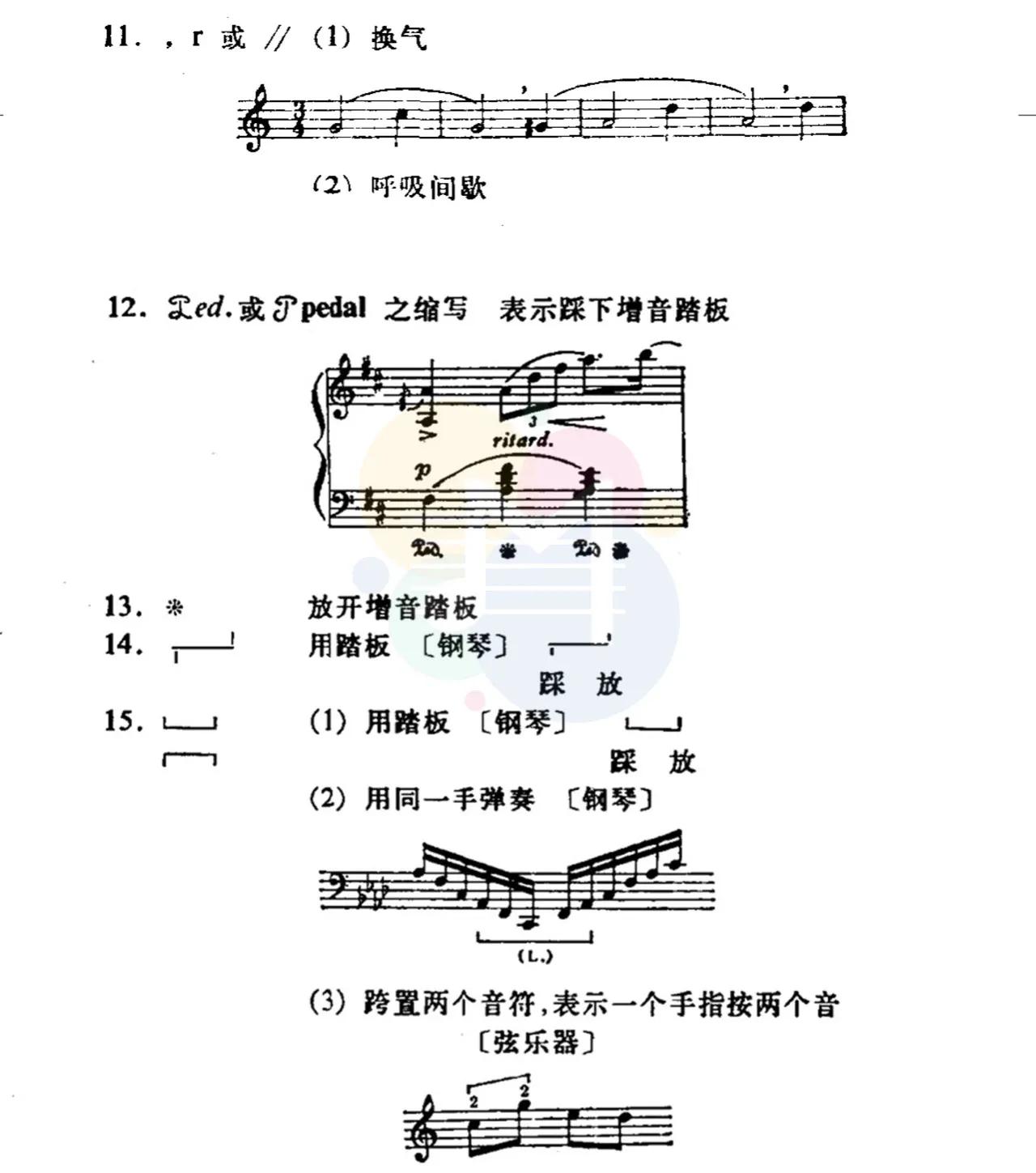 钢琴谱中的各种符号图片
