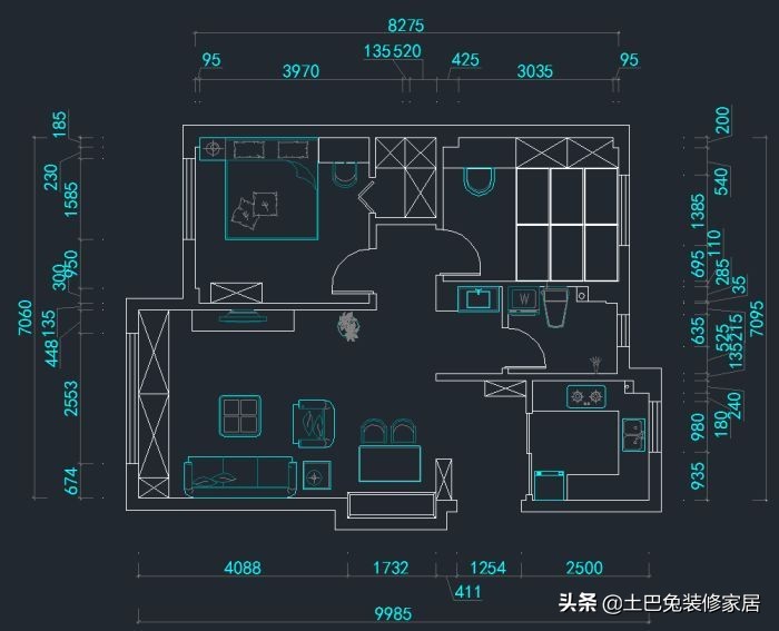 全屋宜家！85㎡仅花12万，衣帽间，干湿分离，U型厨房，太绝了