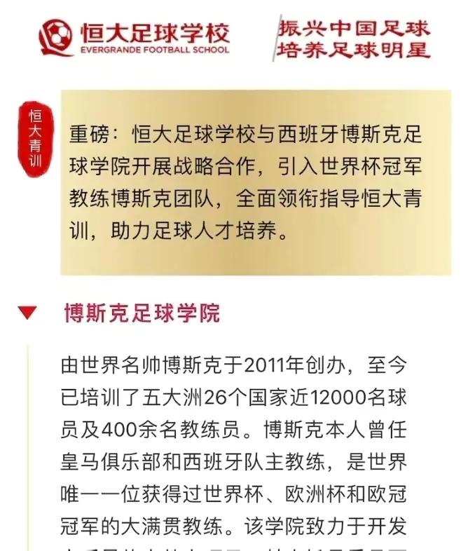 世界杯最年轻教练(恒大足球引进世界杯冠军教练博斯克团队，助力年轻球员成长)