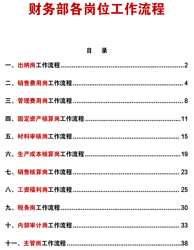 会计每月工作流程（作为财务人员）