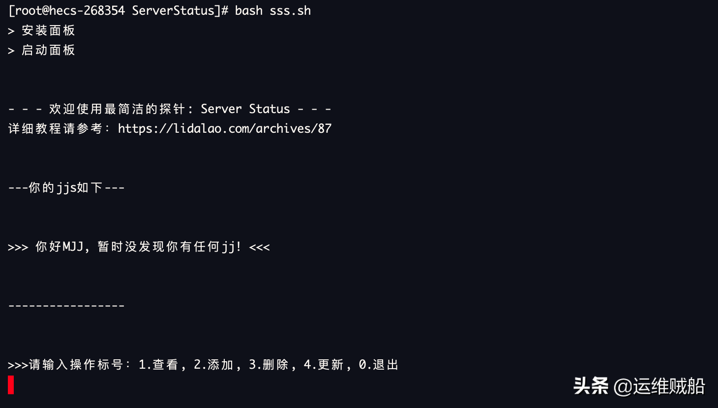 部署云探針，配置輕量級監控系統