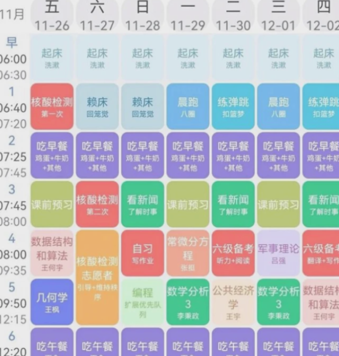 浙大学霸“时间表”火了，二本生看后自愧不如，难怪名企会偏爱