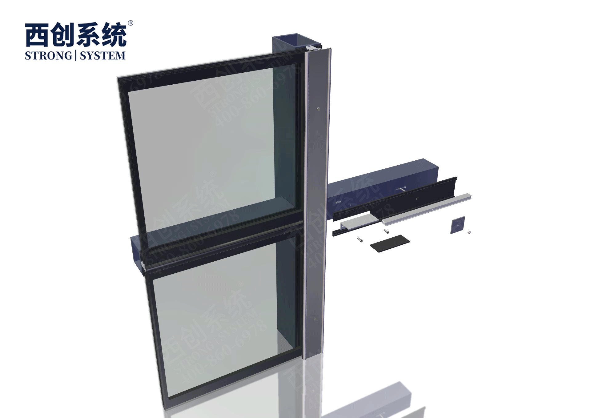专利产品 | 上海嘉定项目铣卡槽精制钢玻璃幕墙系统 - 西创系统(图16)