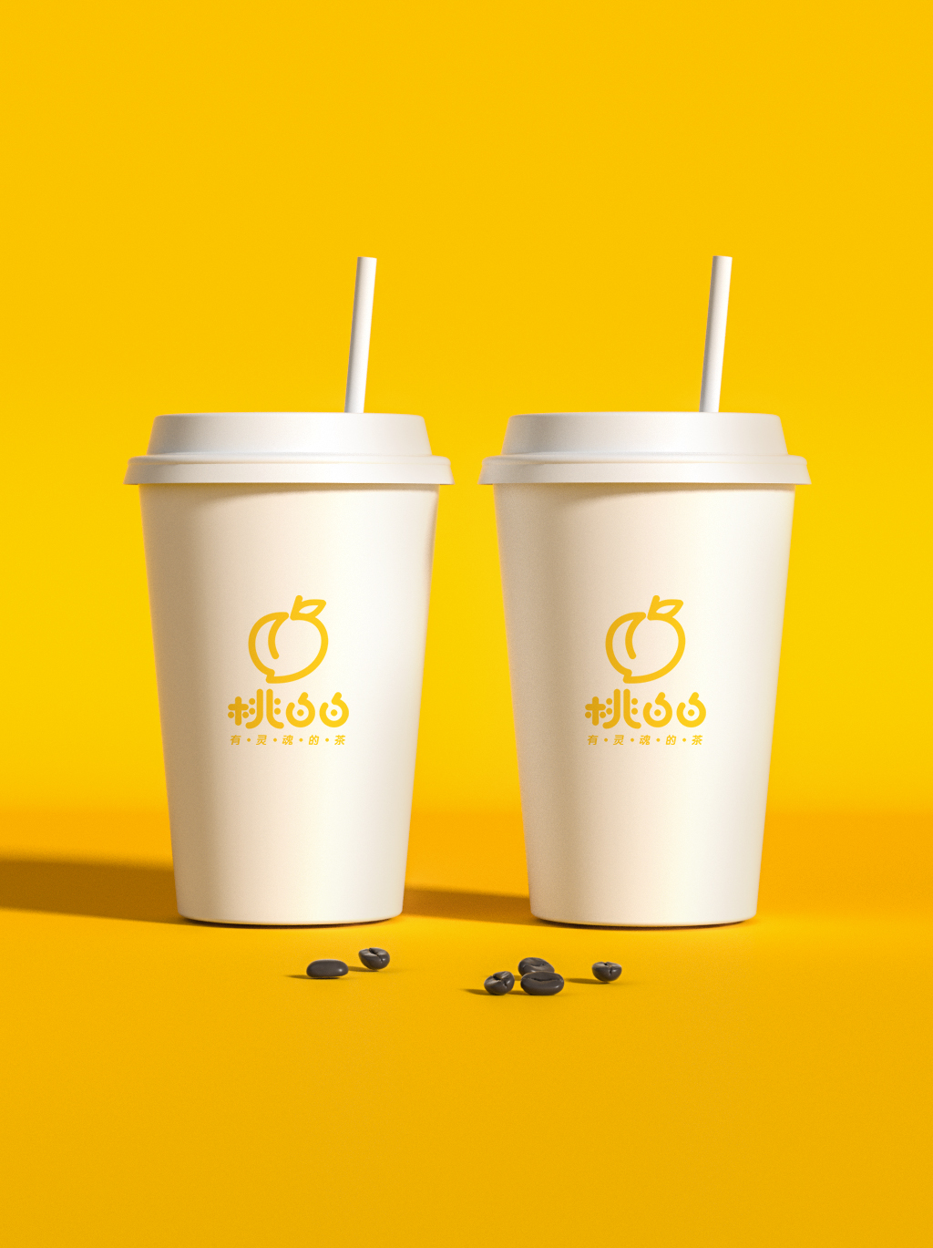 正本設計｜桃白白 網紅茶飲品牌LOGO設計