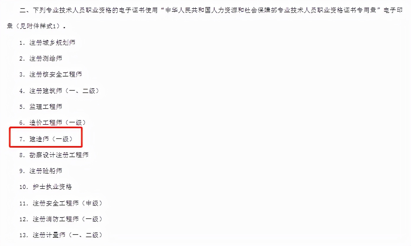 人社局：2021年一建推行电子证书！纸质证书逾期不领取 不再补发