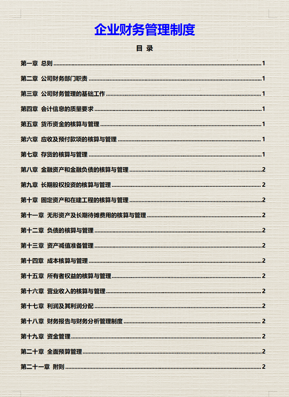 企业财务管理（财务总监）