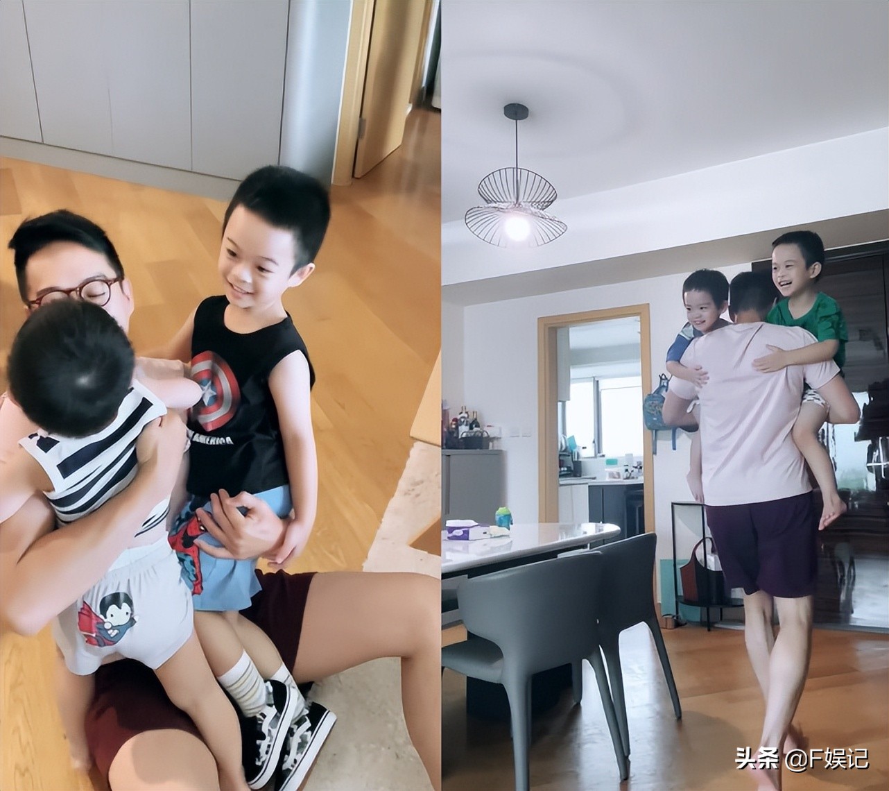 前TVB艺人陈智燊离家2个月突然回家 两个儿子看到爸爸后很开心