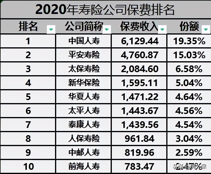 保险公司注册资本金排名榜（中国十大人身保险公司介绍）