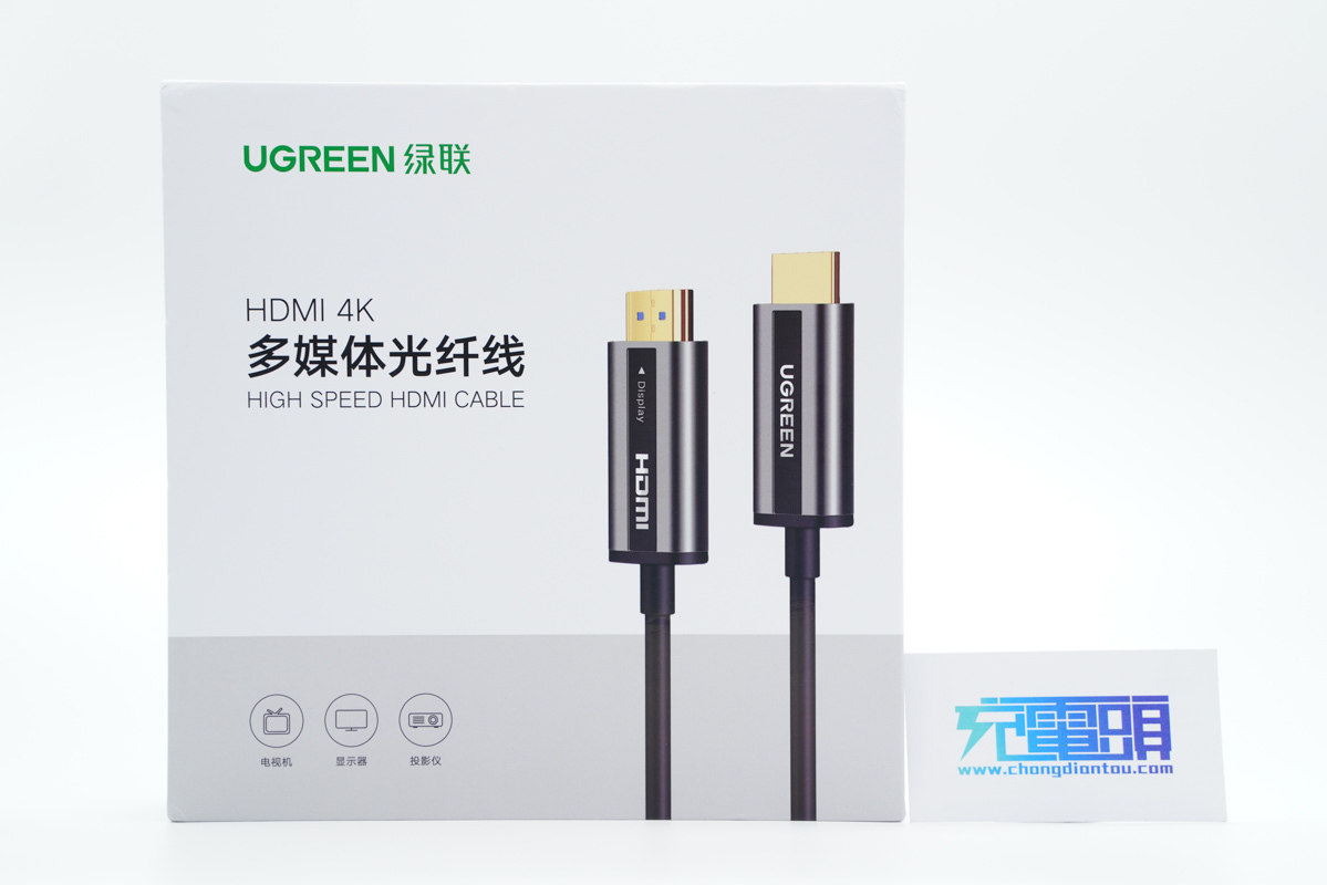 内置四根光纤，长距传输无损耗，绿联15米HDMI 4K多媒体光纤线拆解
