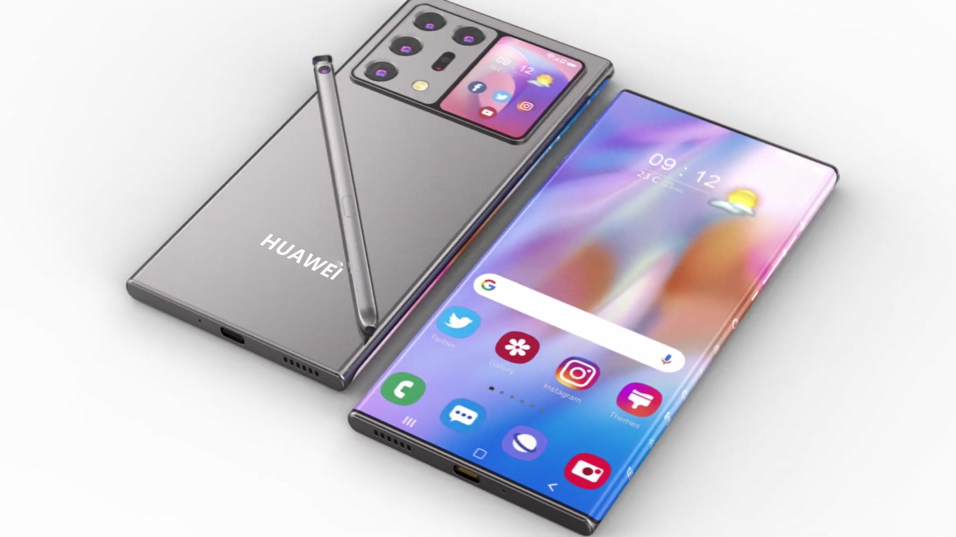 华为mate50pro渲染图:3d堆叠芯 正反双屏,大破苹果再创安卓之光