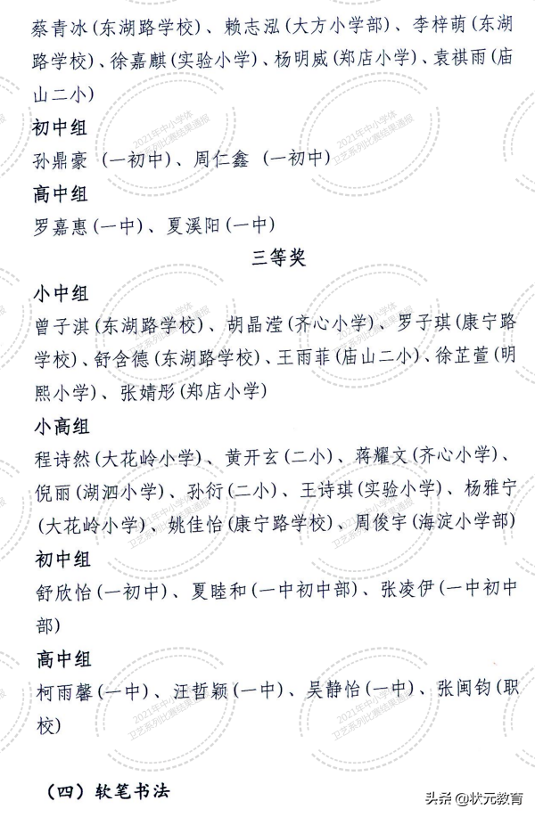 武昌2021艺术小人才全部获奖名单出炉，江汉区部分学校也更新了