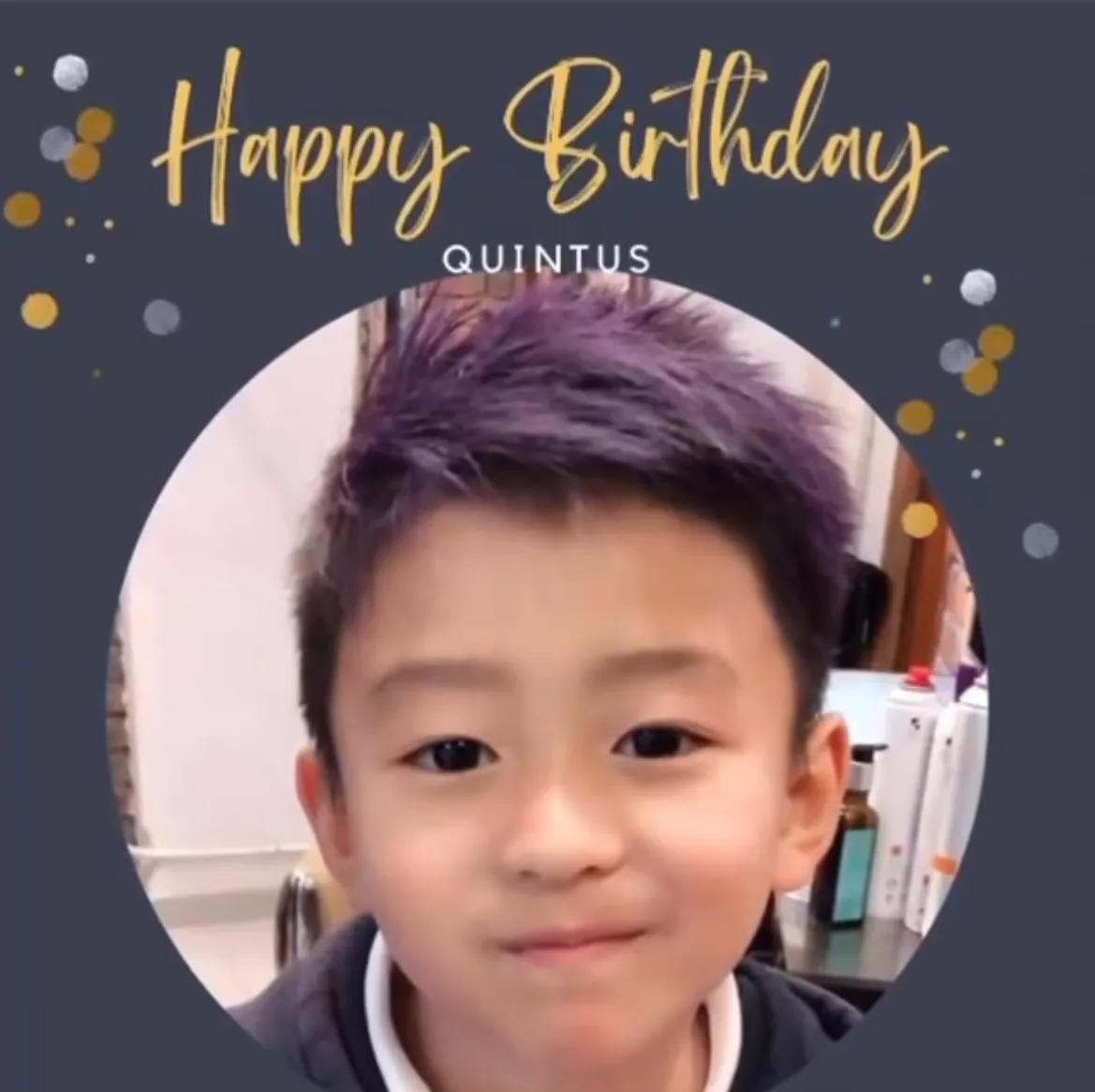 张柏芝为二儿子庆生，12岁Quintus长大成大帅哥，越来越像张柏芝