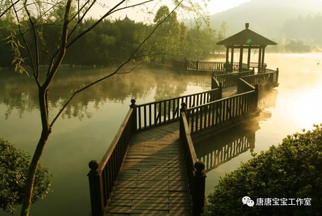 这是最美的夜景，泛着银光的塔顶挂着圆月，山海相连日月同辉