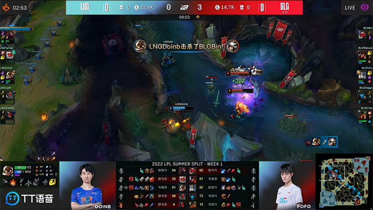 帝国2世界杯2v2(LOL-LPL：Doinb帝国指令乌鸦勇往直前，LNG鏖战三局2:1战胜BLG)