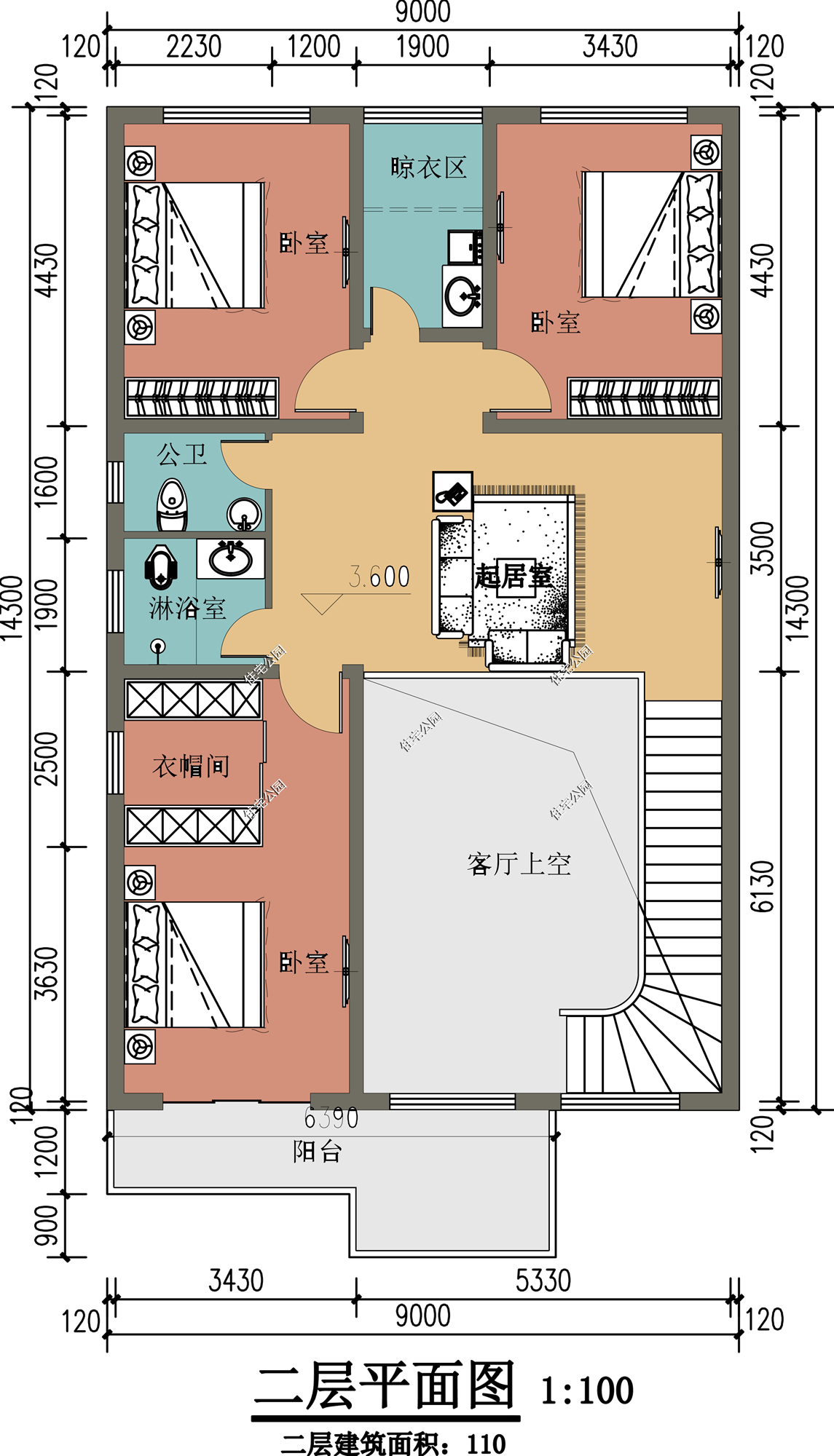 户型七占地尺寸:1018m×818m占地面积:895㎡建筑面积:155