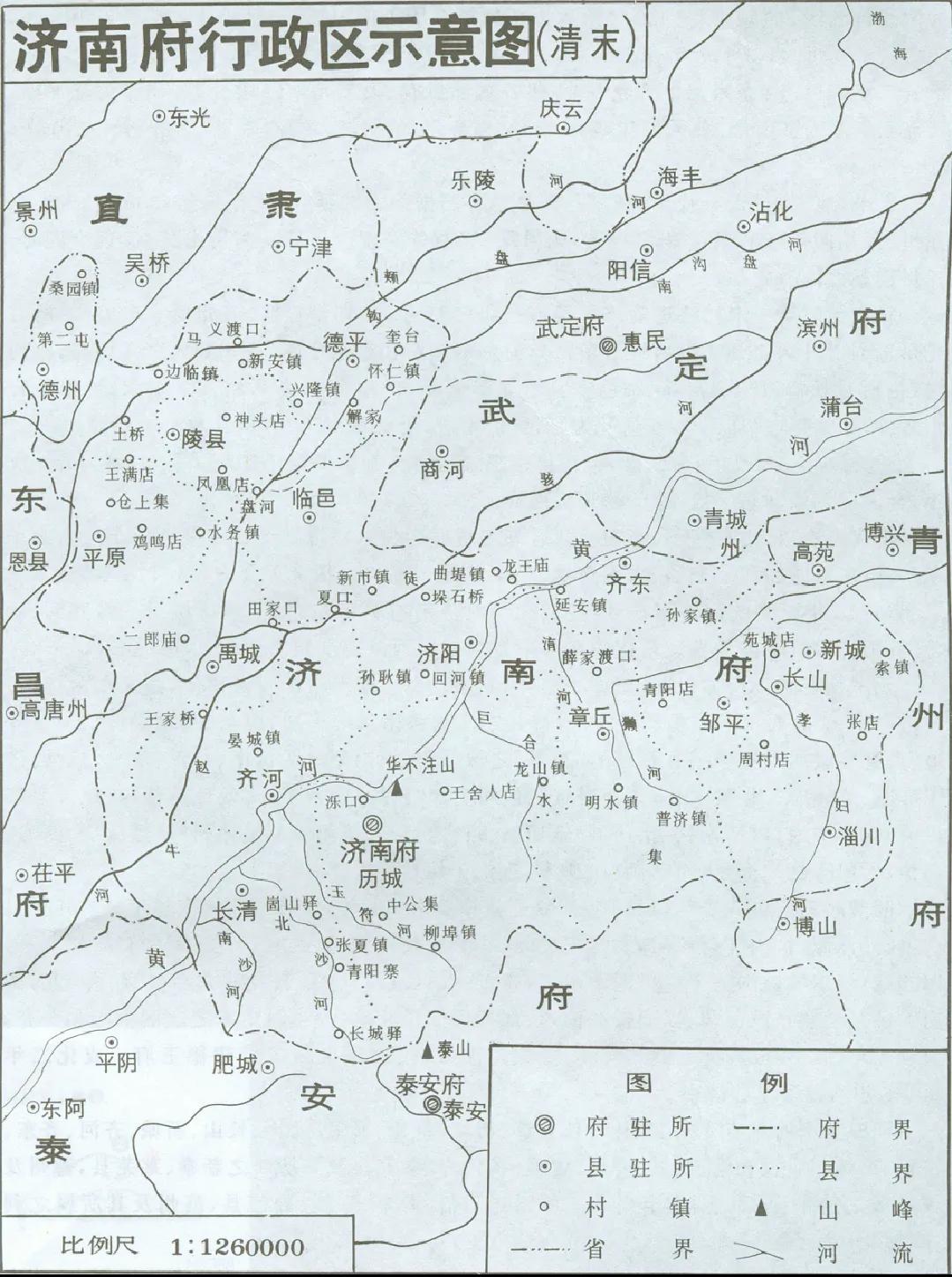 济南区域划分图，不同历史的济南区域划分图？