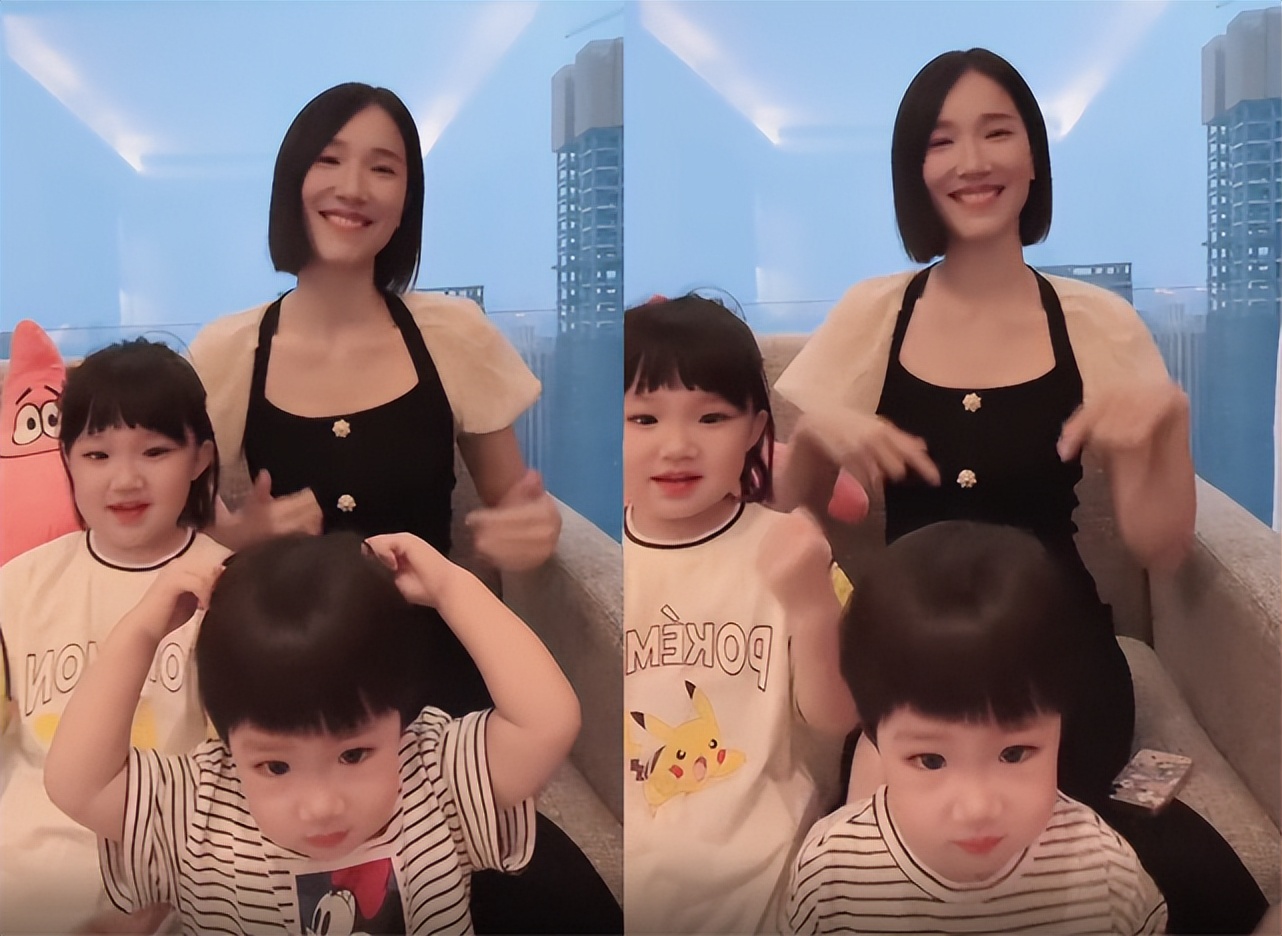 李亚男与两女儿跳舞，天韵手舞足蹈表演欲强，妹妹呆萌可爱像妈妈