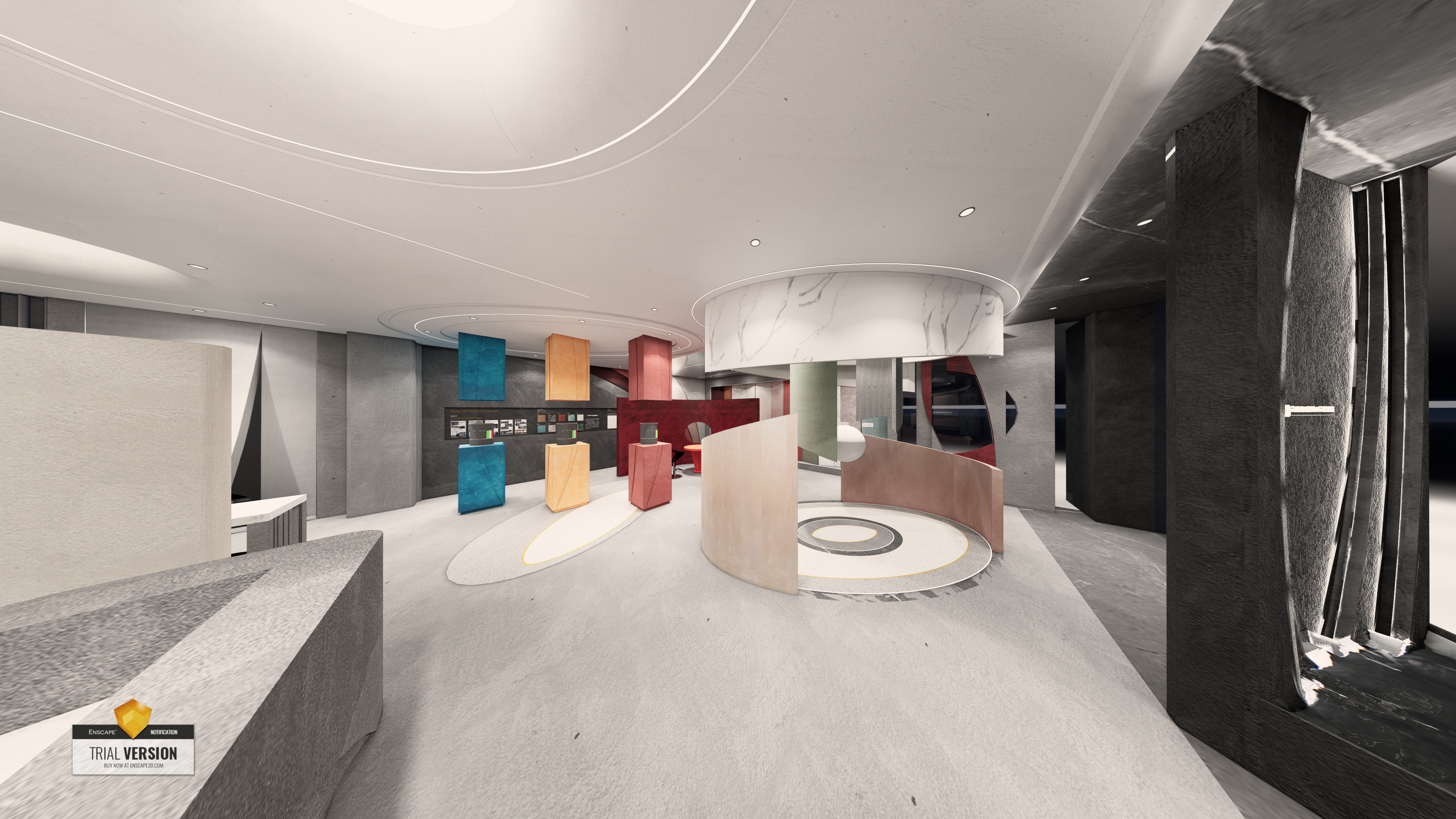 乔瓦尼·艺术馆｜四川内江店，“弧”与“圆”主导的艺术展厅