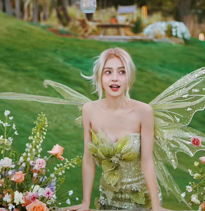 baby穿抹胸裙庆生太惊艳!皮肤白净光脚跪地,身形纤瘦无一丝赘肉