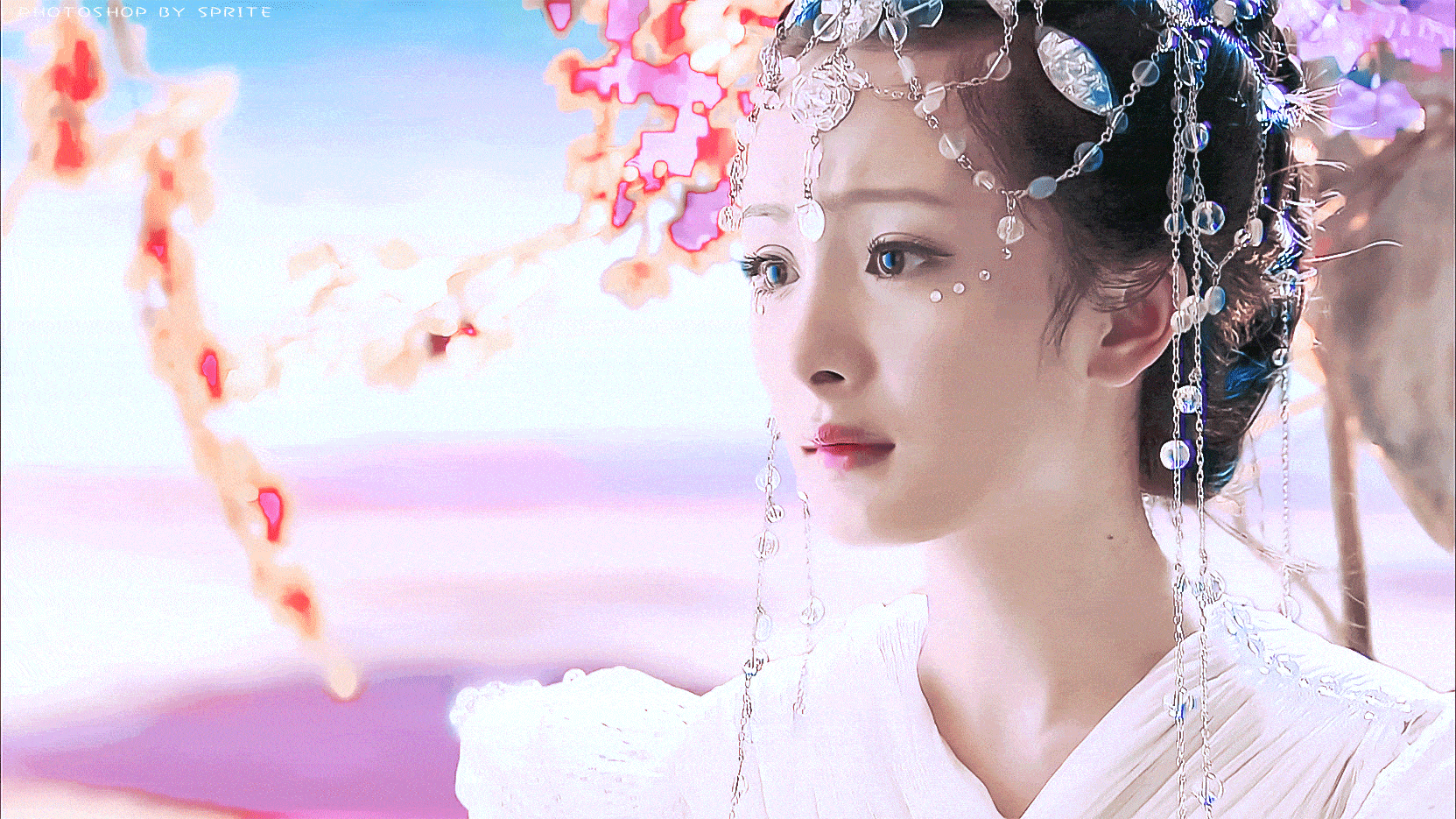 女演员超美的水晶妆，蒋欣的绿儿超灵动，杨幂的夕瑶太惊艳