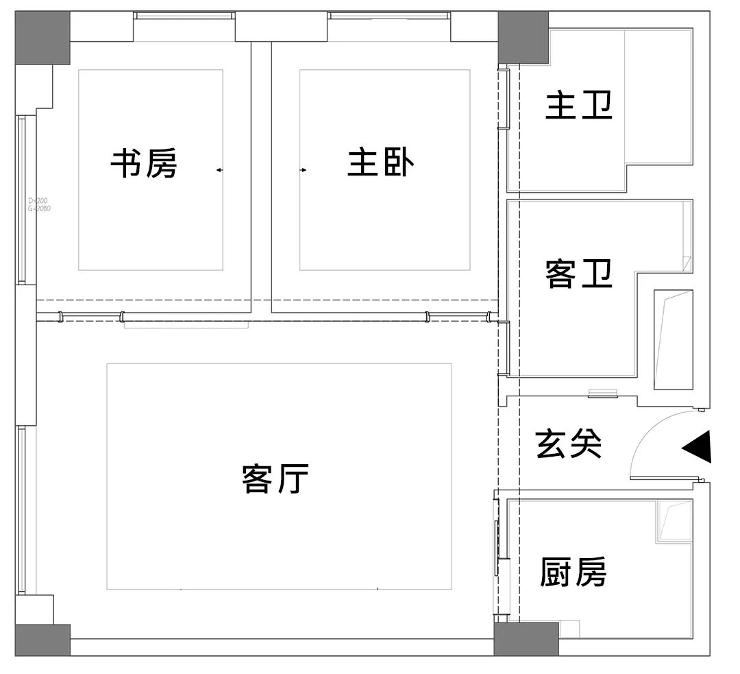 推了三道墙，北京75㎡ 单身宅收纳爆量，多到能塞42个行李箱