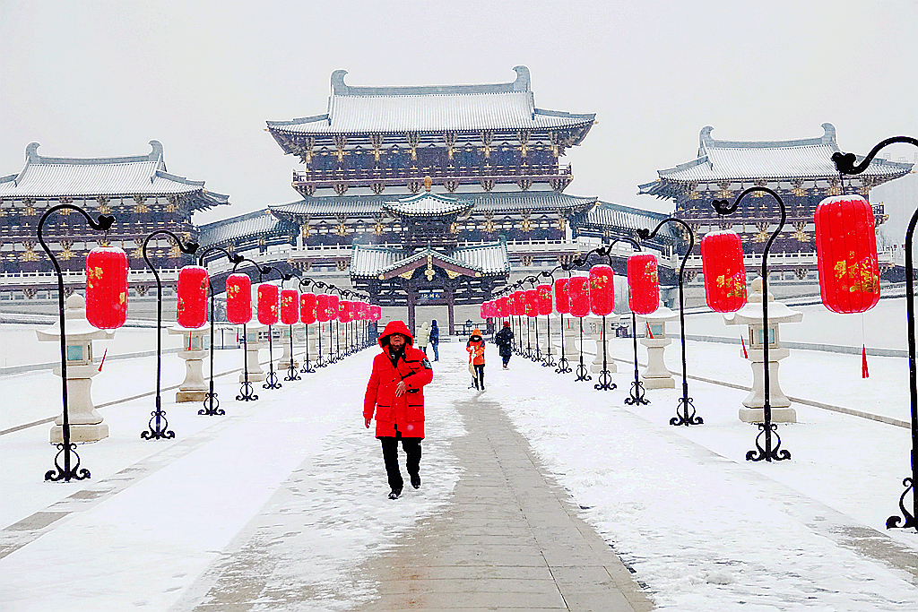 雪游九洲池