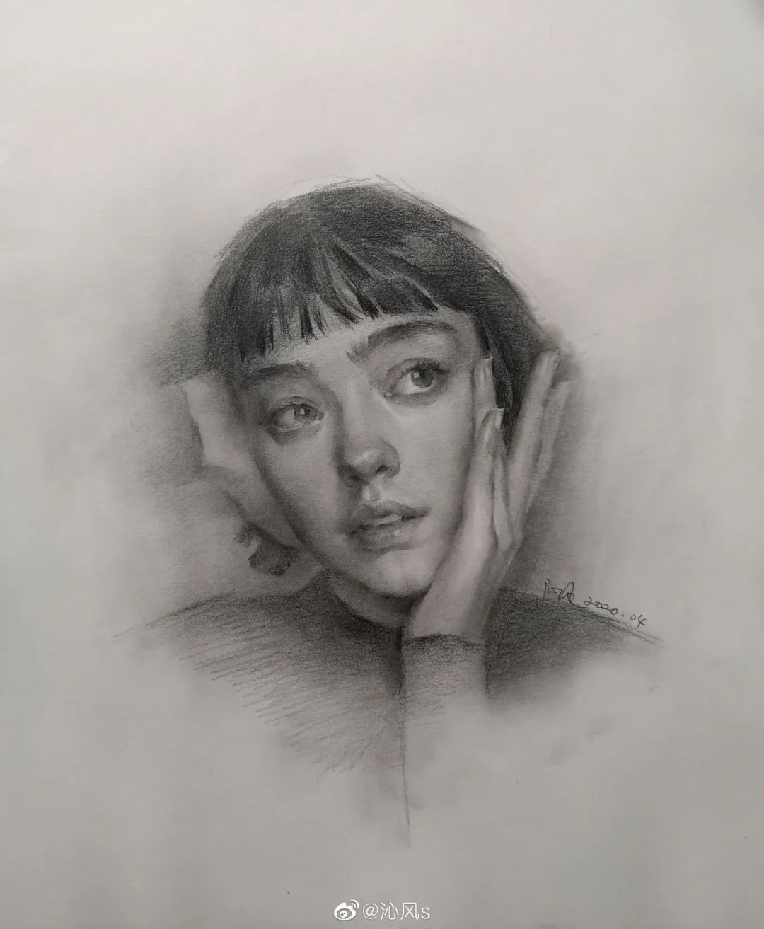 画皮画骨难画魂，她用木炭把明星画活了，王一博鞠婧祎眼神看醉了