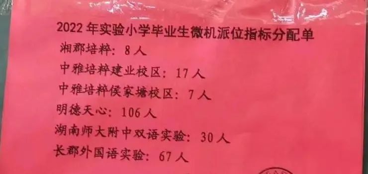 重磅！2022年长沙小升初微机派位指标公布，天心区扬眉吐气