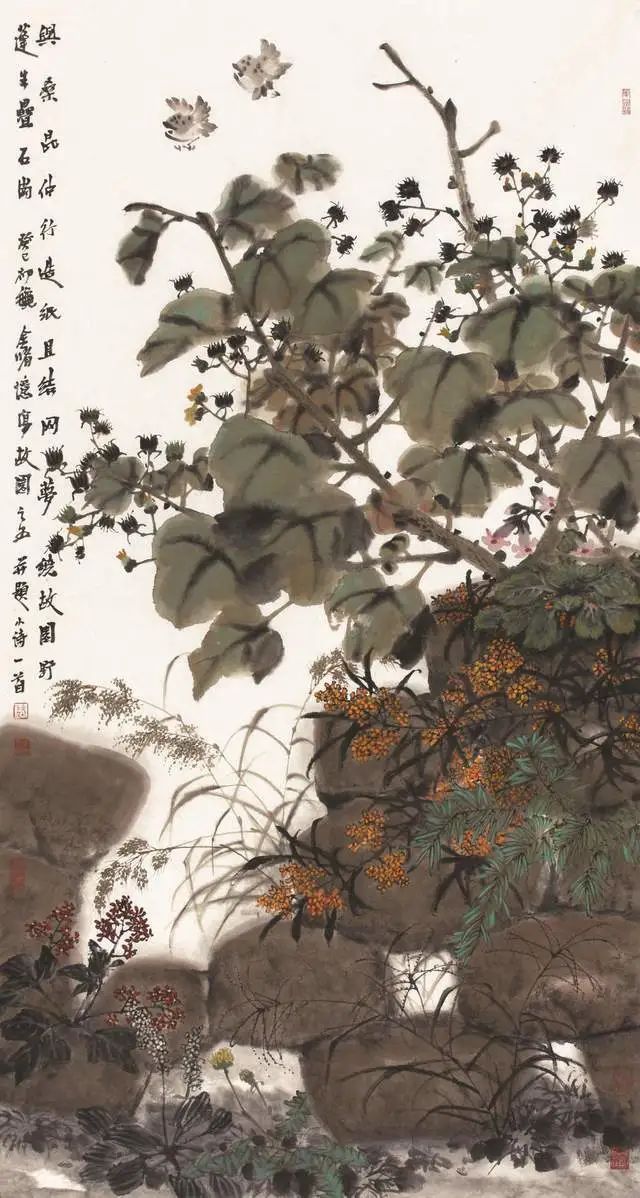 意境清远，笔墨雅洁的花鸟画