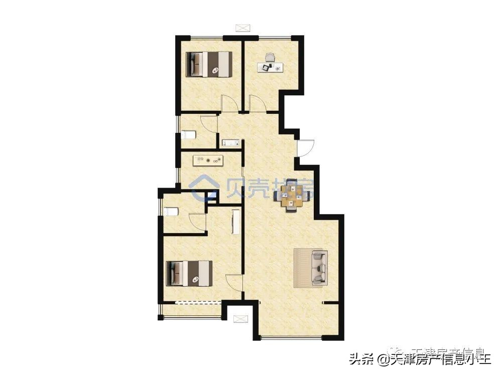 天津市90平米小三室两卫好吗？户型你要这样看，项目你要这么挑