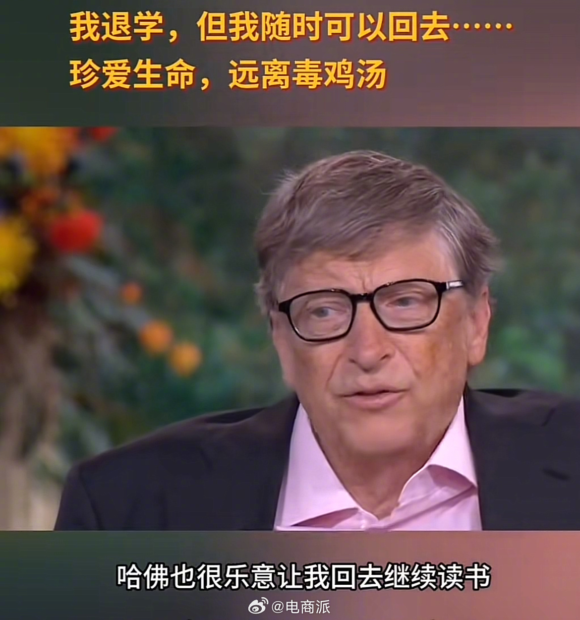 比尔盖茨：别信我辍学办微软那种毒鸡汤，当时我随时能回哈佛念书