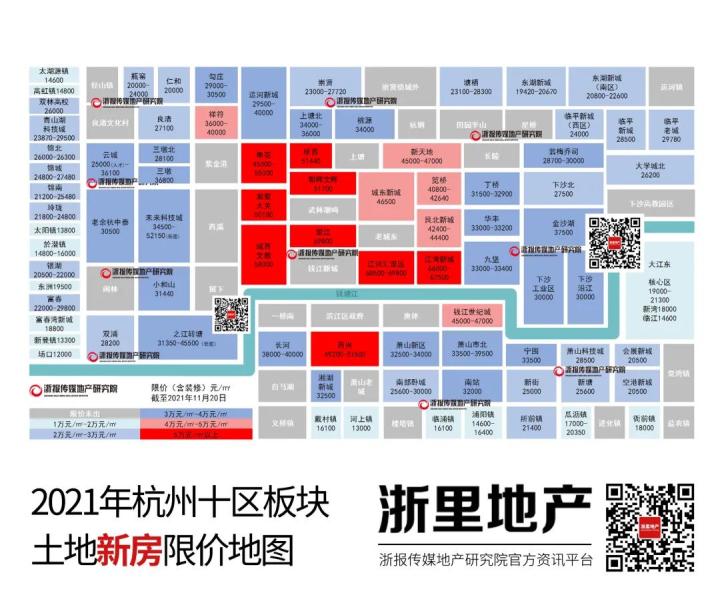 杭州新房限價地圖更新 艮北新城、蕭山市北、運河新城上漲幅度達(dá)2000元