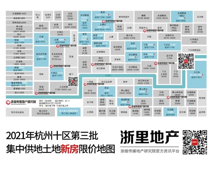 杭州新房限價地圖更新 艮北新城、蕭山市北、運河新城上漲幅度達(dá)2000元