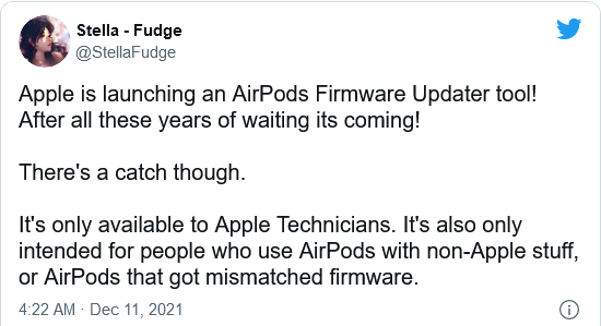 Apple Store和授权服务商获得更新AirPods Pro固件的诊断工具